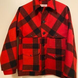 Filson Red and Black Plaid Wool Jacket